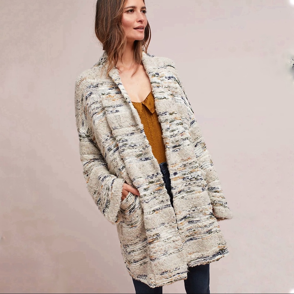 ANTHROPOLOGIE MOTH slouchy neutral oversized long Chloe Knit Cardigan